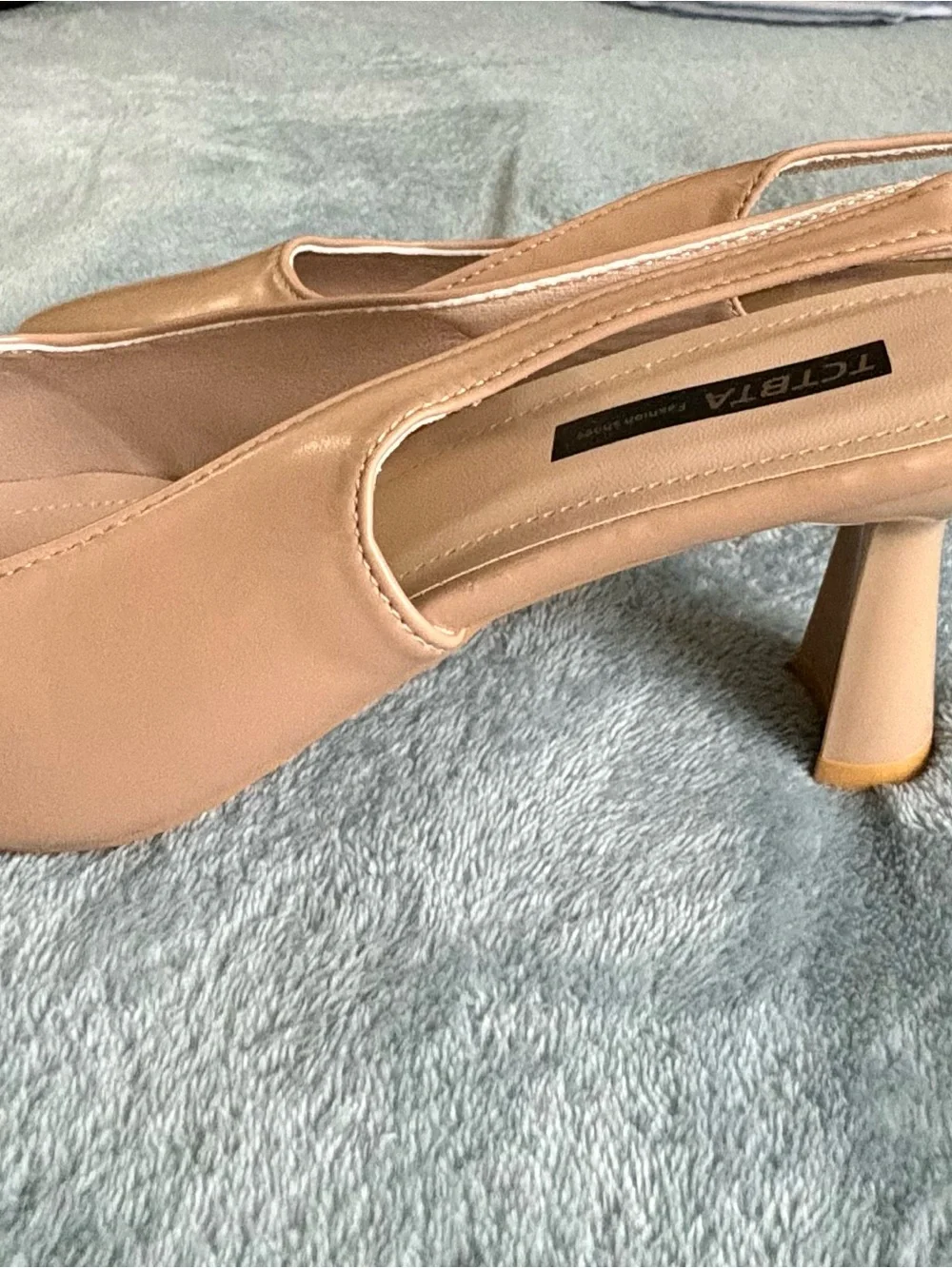 TCTBTA Nude Slingback Pointed Toe Kitten Heels Size 41